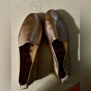 Sorel gold slip on shoes